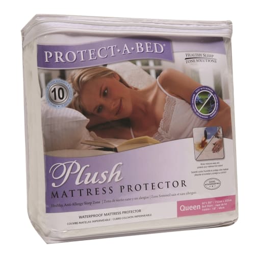 Protect-A-Bed Plush Waterproof Mattress Protector with Velour Top Surface, Twin XL 38x80x14